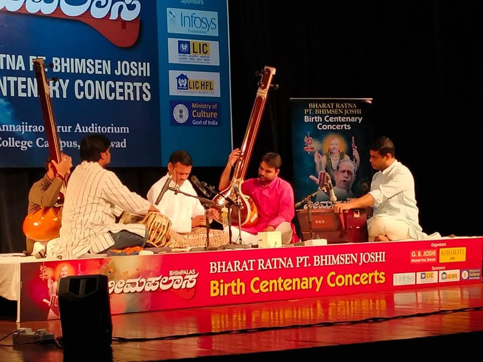 An ensemble performing at the Bharat Ratna Pt. Bhimsen Joshi Birth Centenary Concerts
